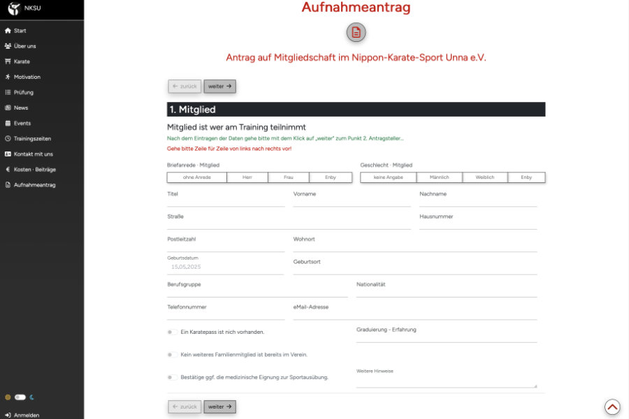 NKSU - Webformular